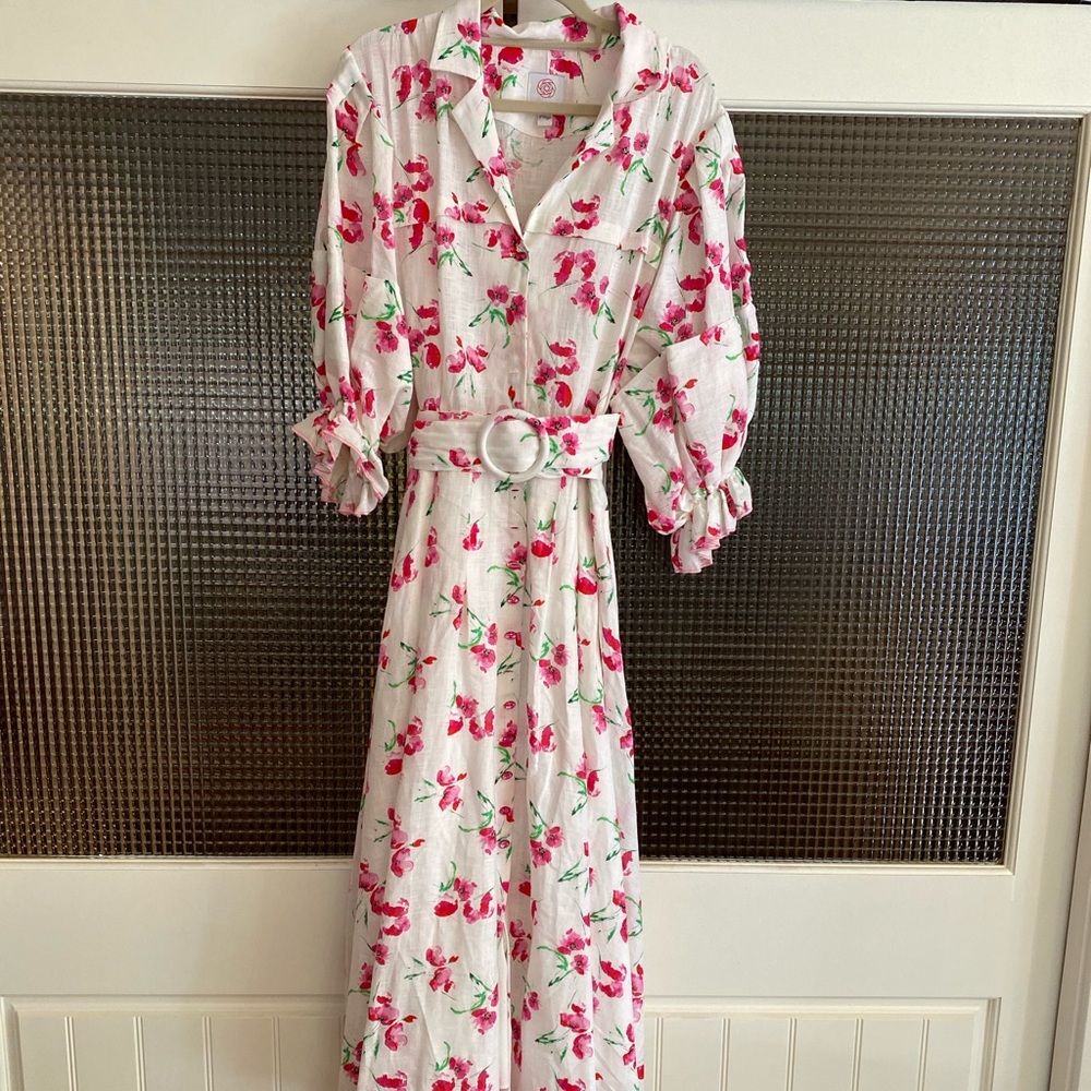 Linen Floral Dress